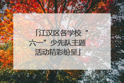 江汉区各学校“六一”少先队主题活动精彩纷呈
