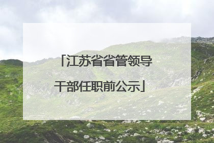 江苏省省管领导干部任职前公示