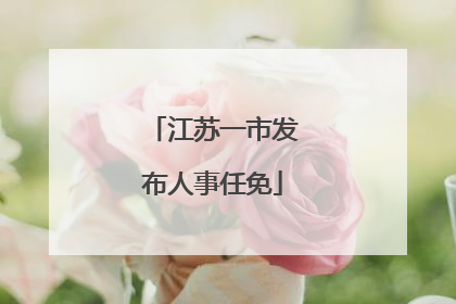 江苏一市发布人事任免