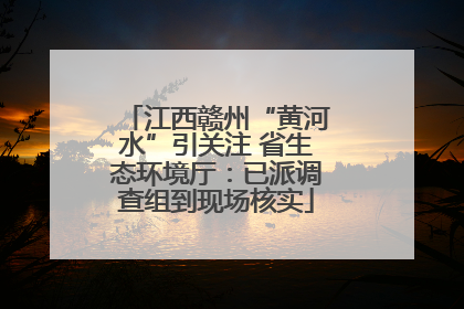 江西赣州“黄河水”引关注 省生态环境厅：已派调查组到现场核实