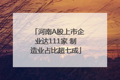 河南A股上市企业达111家 制造业占比超七成