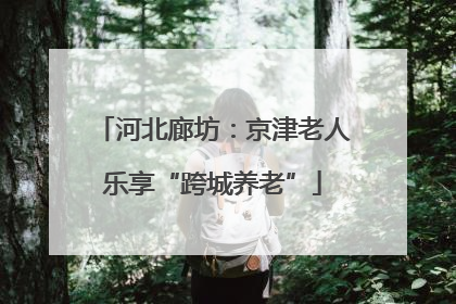 河北廊坊：京津老人乐享“跨城养老”
