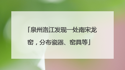 泉州洛江发现一处南宋龙窑，分布瓷器、窑具等