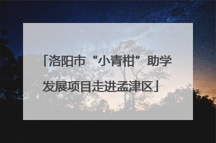 洛阳市“小青柑”助学发展项目走进孟津区