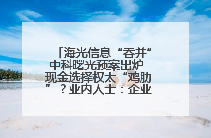 海光信息“吞并”中科曙光预案出炉 现金选择权太“鸡肋”？业内人士：企业不想大量现金流出