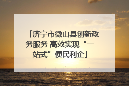 济宁市微山县创新政务服务 高效实现“一站式”便民利企