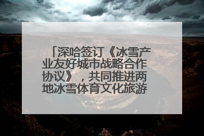深哈签订《冰雪产业友好城市战略合作协议》，共同推进两地冰雪体育文化旅游高质量发展