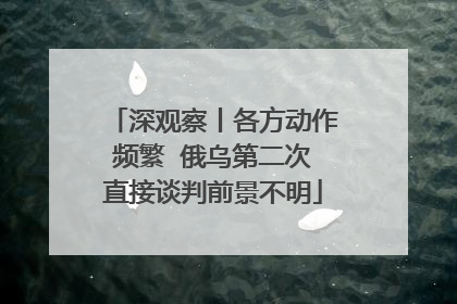 深观察丨各方动作频繁  俄乌第二次直接谈判前景不明