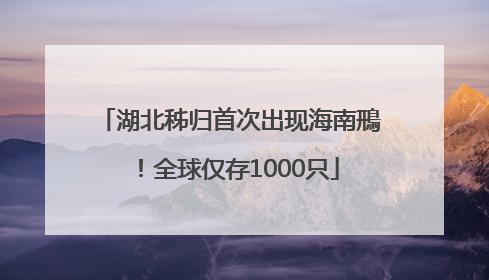 湖北秭归首次出现海南鳽！全球仅存1000只