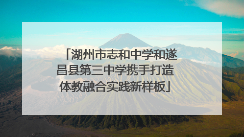湖州市志和中学和遂昌县第三中学携手打造体教融合实践新样板