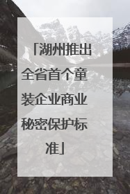 湖州推出全省首个童装企业商业秘密保护标准