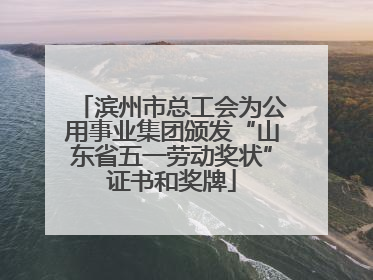滨州市总工会为公用事业集团颁发“山东省五一劳动奖状”证书和奖牌