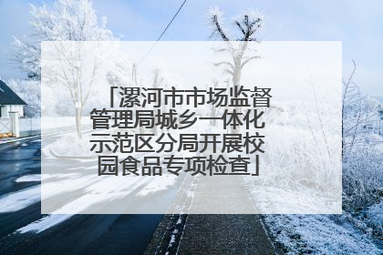 漯河市市场监督管理局城乡一体化示范区分局开展校园食品专项检查