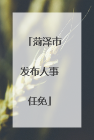 菏泽市发布人事任免