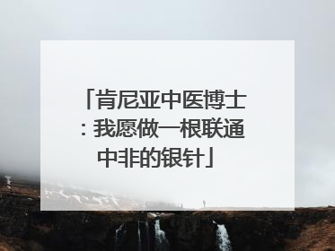 肯尼亚中医博士：我愿做一根联通中非的银针