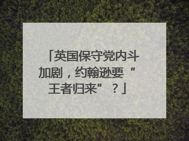 英国保守党内斗加剧，约翰逊要“王者归来”？