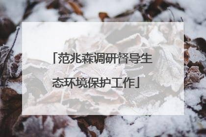 范兆森调研督导生态环境保护工作