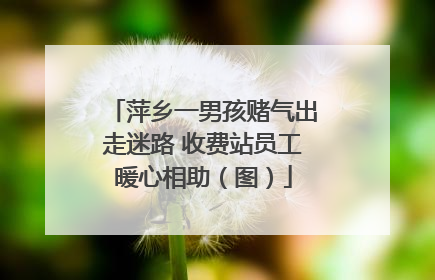 萍乡一男孩赌气出走迷路 收费站员工暖心相助（图）
