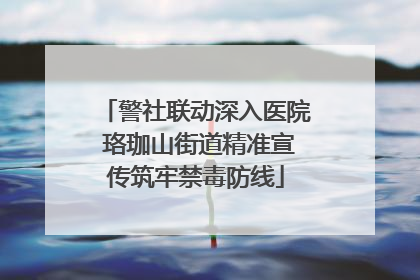 警社联动深入医院 珞珈山街道精准宣传筑牢禁毒防线