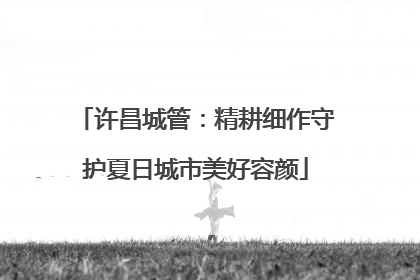 许昌城管：精耕细作守护夏日城市美好容颜