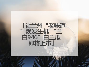 让兰州“老味道”焕发生机 “兰白946”白兰瓜即将上市