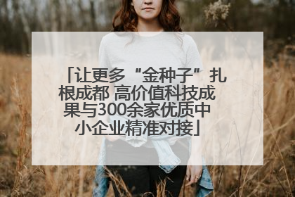 让更多“金种子”扎根成都 高价值科技成果与300余家优质中小企业精准对接