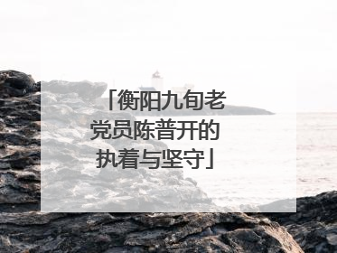 衡阳九旬老党员陈普开的执着与坚守