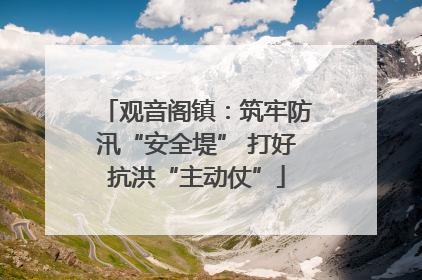 观音阁镇：筑牢防汛“安全堤” 打好抗洪“主动仗”