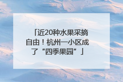 近20种水果采摘自由！杭州一小区成了“四季果园”