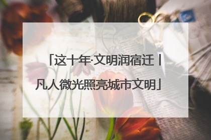 这十年·文明润宿迁丨凡人微光照亮城市文明