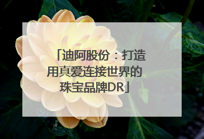 迪阿股份：打造用真爱连接世界的珠宝品牌DR