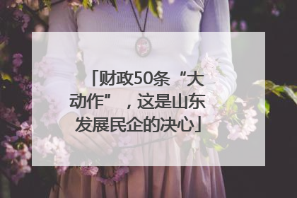 财政50条“大动作”，这是山东发展民企的决心