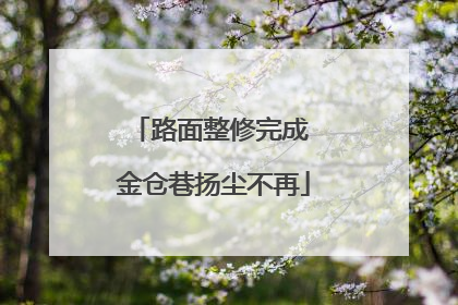 路面整修完成 金仓巷扬尘不再