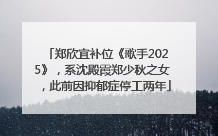 郑欣宜补位《歌手2025》，系沈殿霞郑少秋之女，此前因抑郁症停工两年
