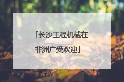 长沙工程机械在非洲广受欢迎