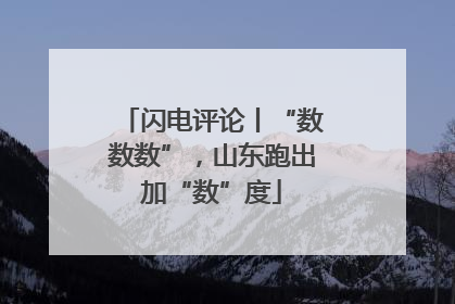 闪电评论丨“数数数”，山东跑出加“数”度