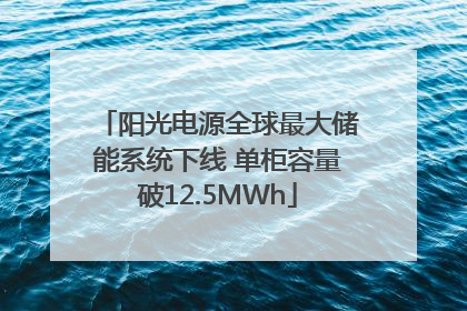 阳光电源全球最大储能系统下线 单柜容量破12.5MWh