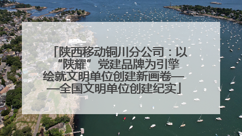 陕西移动铜川分公司：以“陕耀”党建品牌为引擎 绘就文明单位创建新画卷——全国文明单位创建纪实