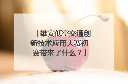 雄安低空交通创新技术应用大赛初赛带来了什么？