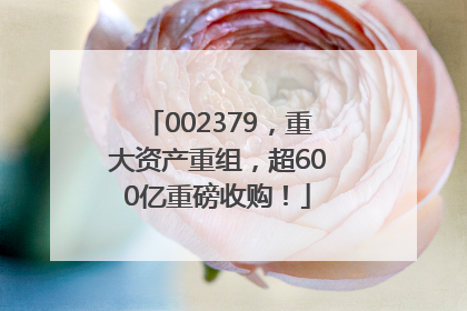 002379，重大资产重组，超600亿重磅收购！