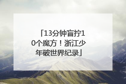 13分钟盲拧10个魔方！浙江少年破世界纪录