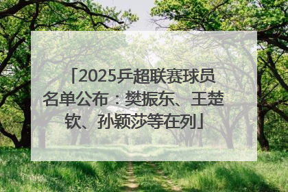 2025乒超联赛球员名单公布：樊振东、王楚钦、孙颖莎等在列