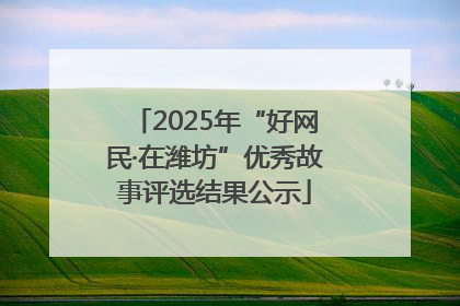 2025年“好网民·在潍坊”优秀故事评选结果公示