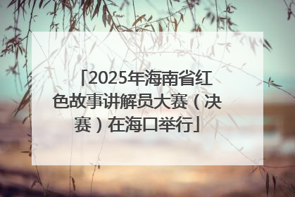 2025年海南省红色故事讲解员大赛（决赛）在海口举行