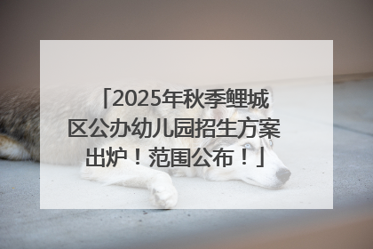 2025年秋季鲤城区公办幼儿园招生方案出炉！范围公布！