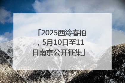 2025西泠春拍，5月10日至11日南京公开征集
