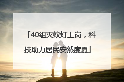 40组灭蚊灯上岗，科技助力居民安然度夏