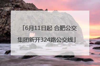 6月11日起 合肥公交集团新开324路公交线