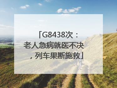 G8438次：老人急病就医不决，列车果断施救